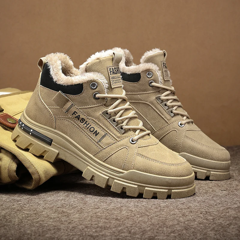 

Winter Sneakers Men's New Warm Cotton Boots with Thick Soles Versatile Snow Anti Slip Outdoor Leisure Hiking Cotton Shoes Botas