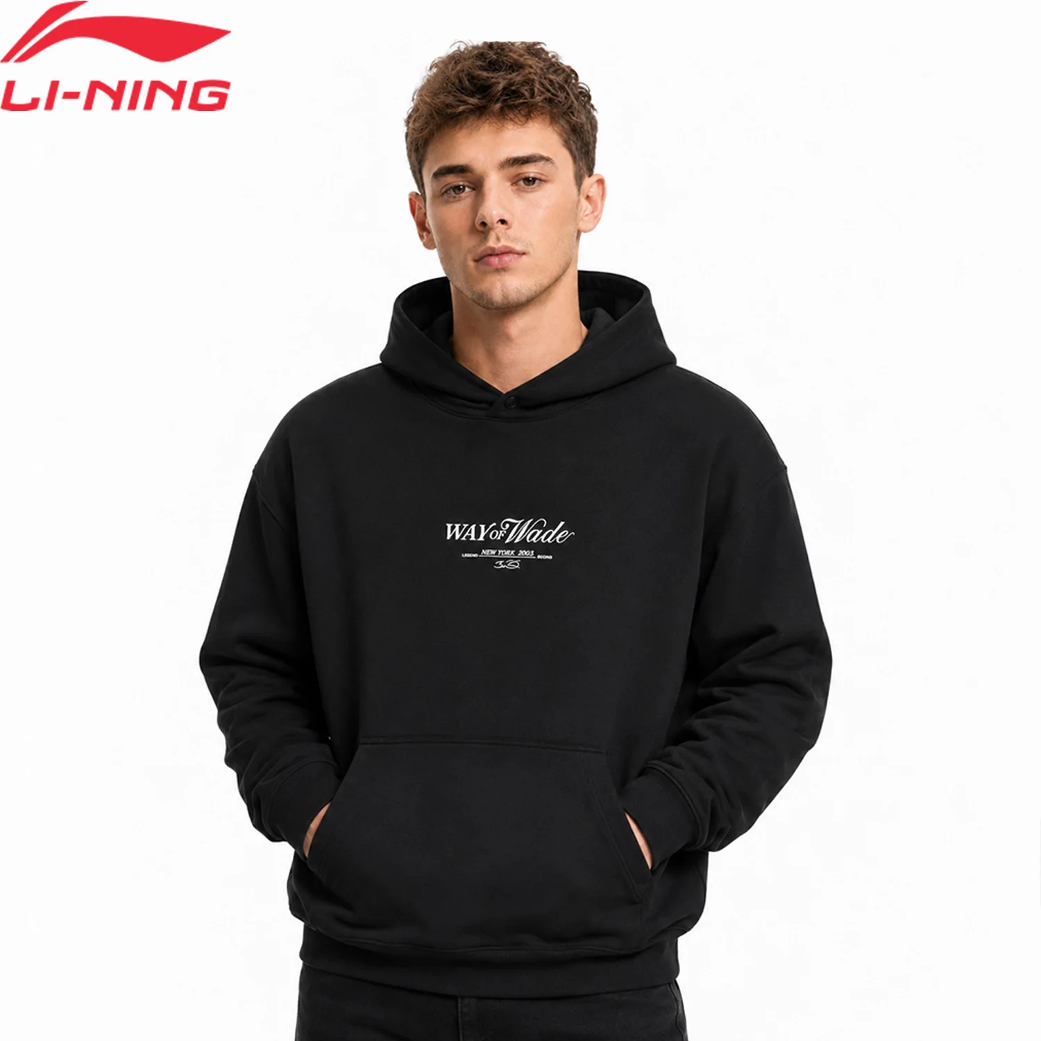 Li-Ning Men's Wade Hooded Sweatshirt Comfortable Basketball Culture Fashionable LiNing Sports Leisure Pullover AWDW293