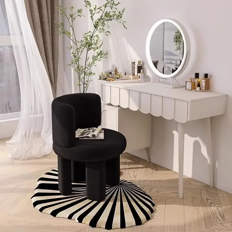 

Cream Wind Dresser Makeup Chair Nordic Single Modern Minimalist Ins Bedroom Luxury Princess Round Chairs Living Room Furniture