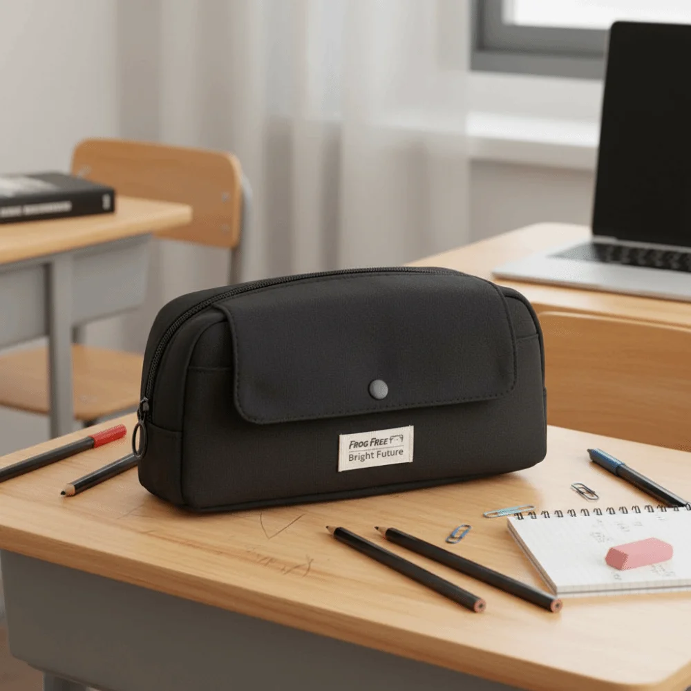 Large Capacity Pencil Case Cute Cartoon Solid Color Stationery Bag Korean Fashion New Design Multifunctional Pencil Case