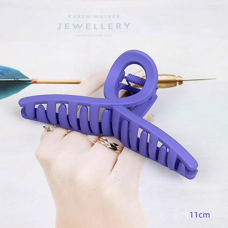 1 Pcs Korean Purple Large Hair Claw Acrylic Hairpin Geometry Barrette Crab Hair Clips Headwear for Women Girls Hair Accessories