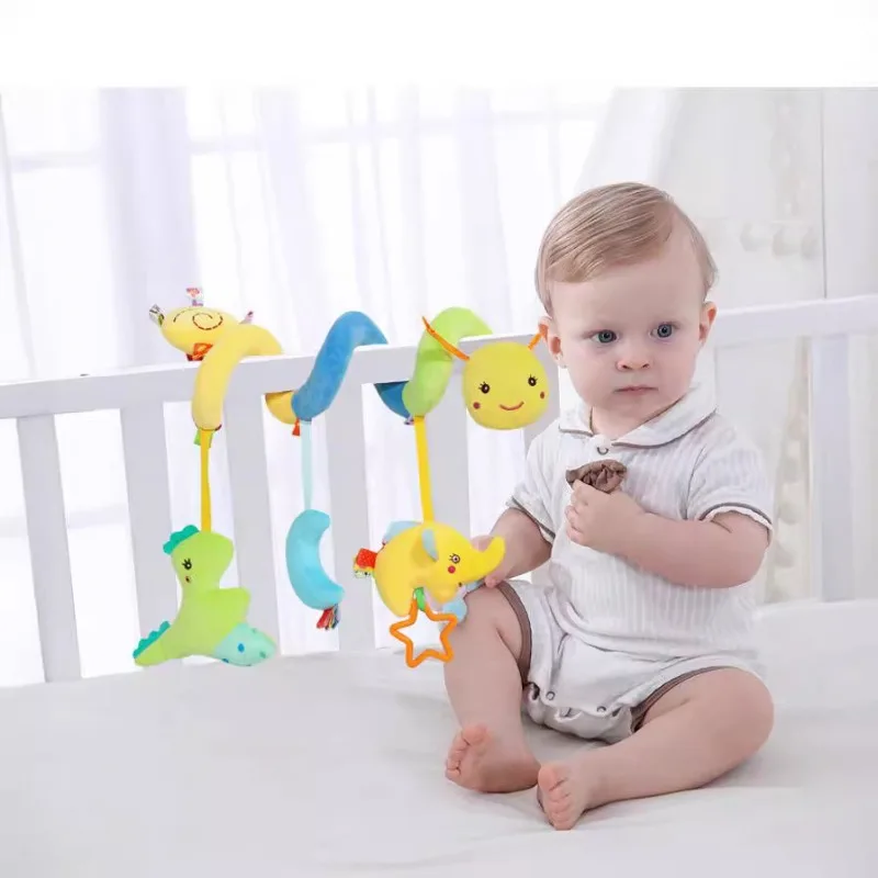 Hochets en peluche doux pour bébé avec cloche, jouets mobiles pour poussette de nouveau-né, clochette de voiture, sur le CPull, jeu coule