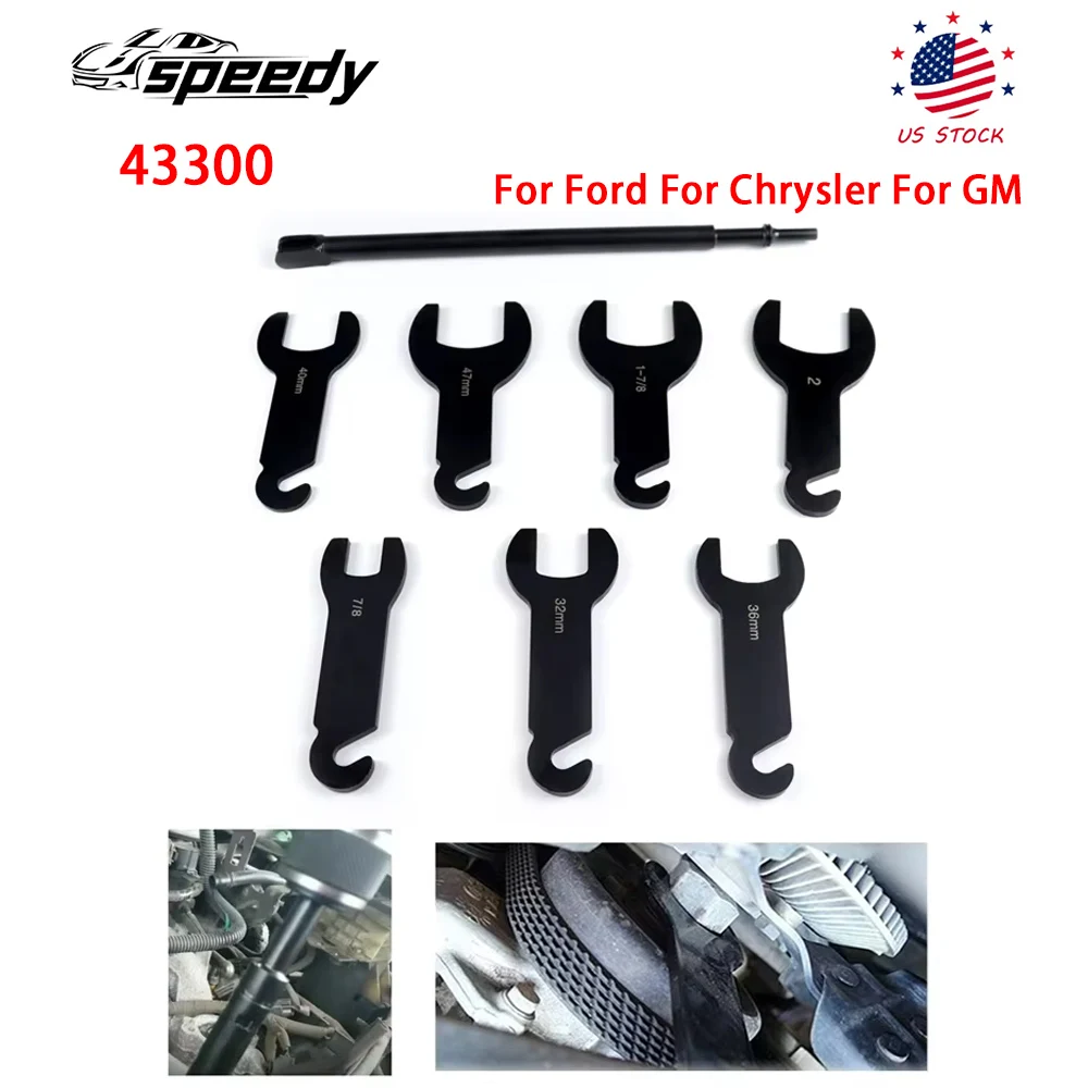 

43300 Прочный черный пневматический вентилятор сцепления, набор ключей, инструмент для снятия, инструмент для позиционирования с шестерней для Ford, Chrysler, GM