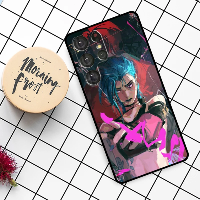 Arcane Jinx Anime Case For Samsung Galaxy S23 S20 FE S21 S22 Ultra Note 20 S8 S9 S10 Note 10 Plus Phone Coque