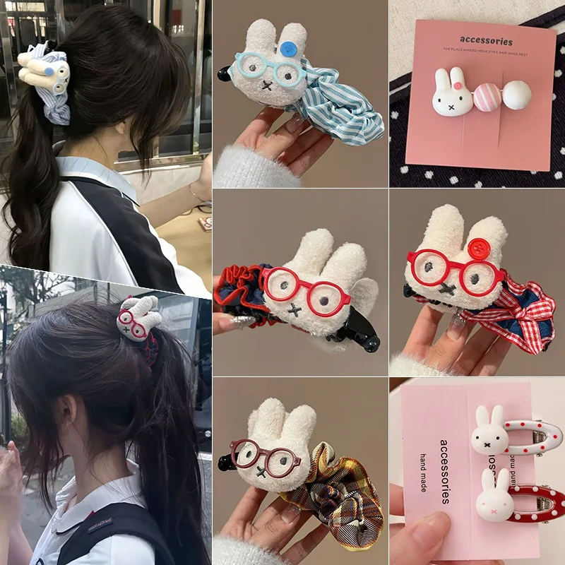 

Miffy Hairpin 1/2/4 Pcs Women Fashion Large Hair Plush Clip Girls Barrettes Hair Accessories Cartoon Girl Gift