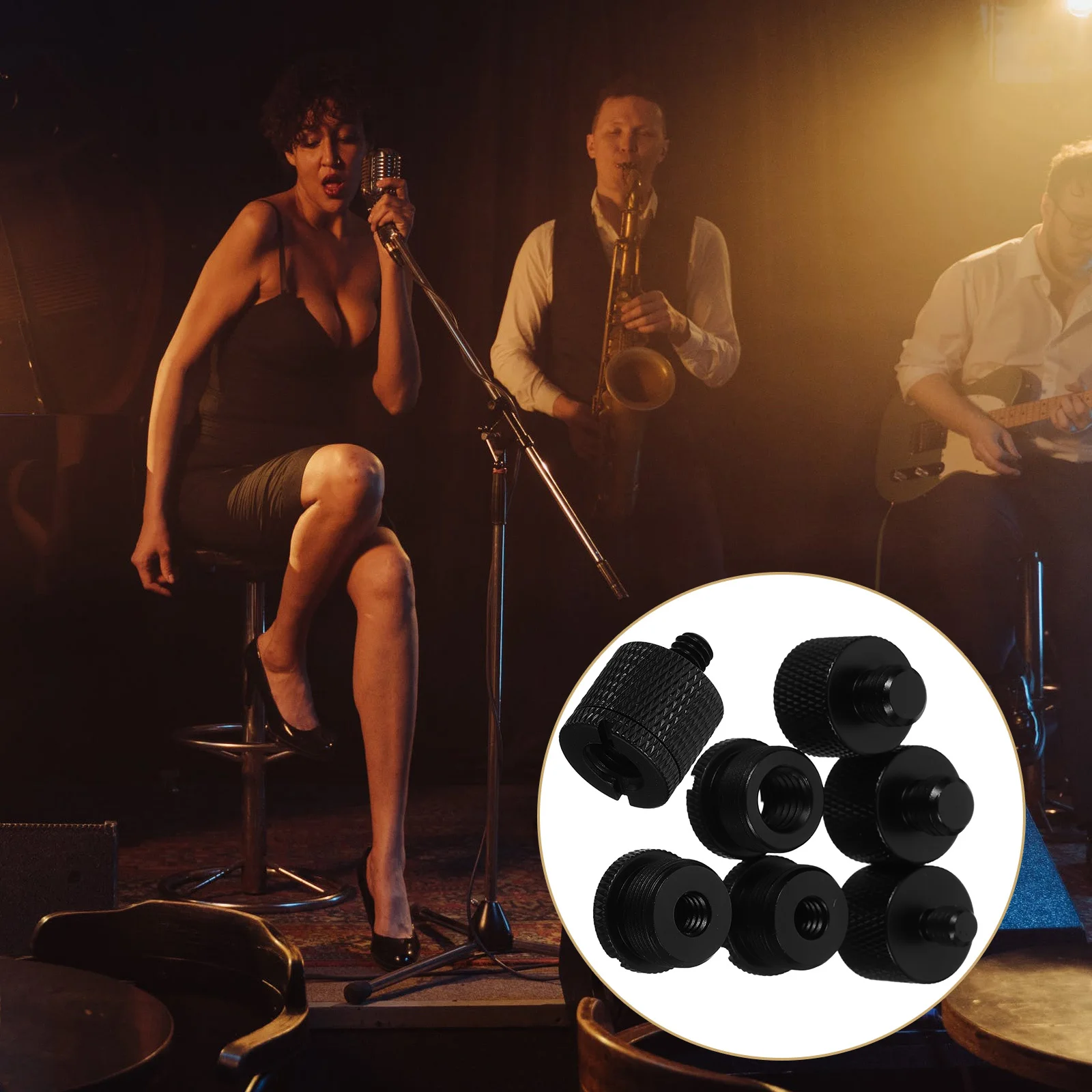 

8Pcs Mic Adapter Heavy Duty Thread Converter for Microphone Boom Stands Tripod Mounts and Accessories Microphone Adapter