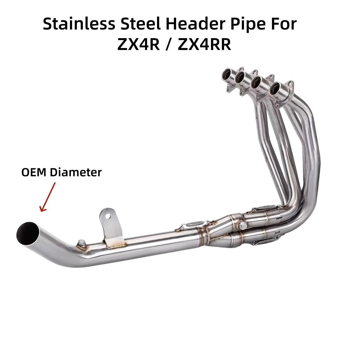 Motorcycle Exhaust Manifold Stainless Header Pipe Optional Original or 51MM Interface For ZX4R ZX4RR 2023-2025