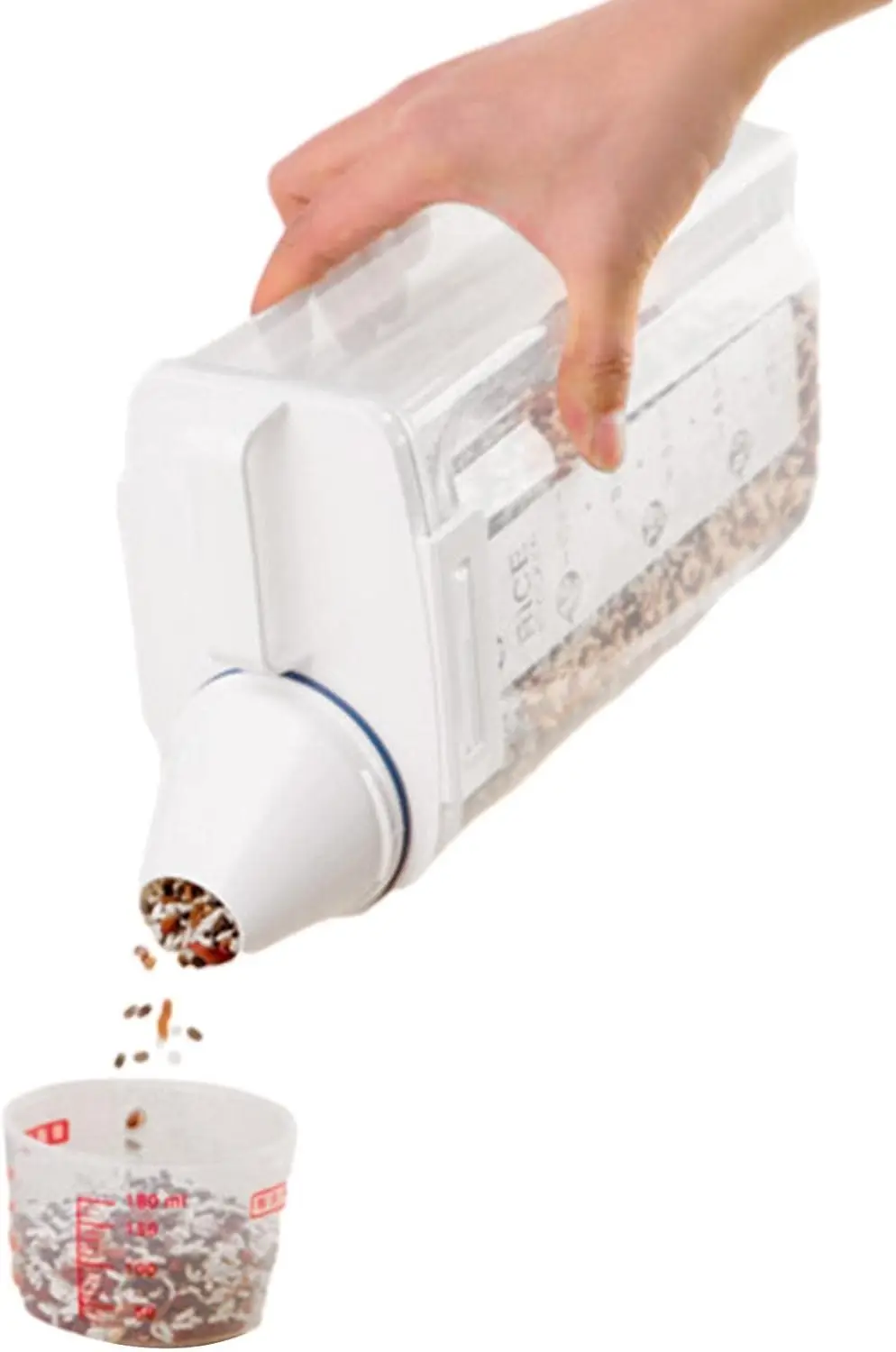 Cereal Rice Food  Containers,Kitchen  Containers Airtight Food  Containers Clear Rice Container Food  Dispenser with Measuring C