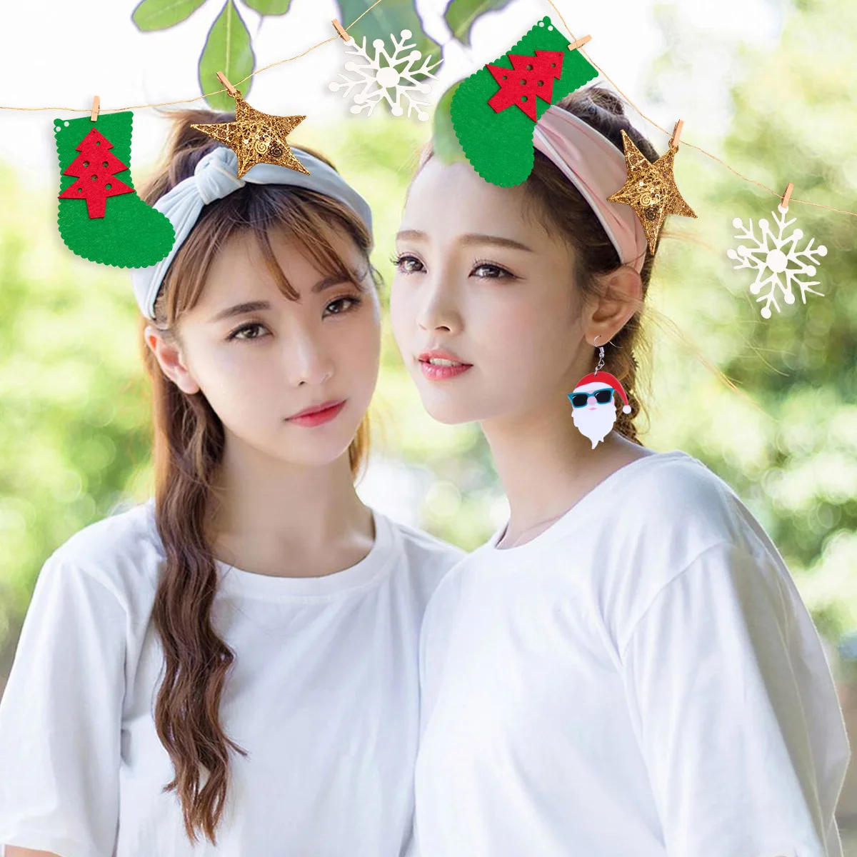 

1Pair Christmas Santa Claus Earrings Eco Friendly Material Creative Design Perfect Gift for Women Holiday Party