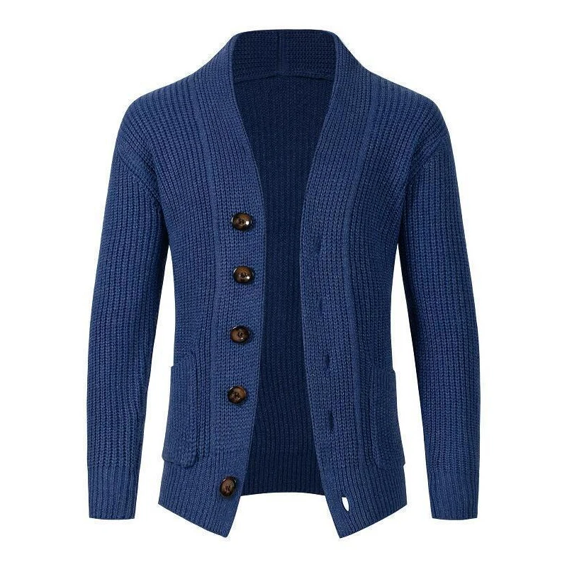 

Autumn New Mens Casual Knitted Sweater Cardigan Thickened Single-breasted Knitted Sweater Coat