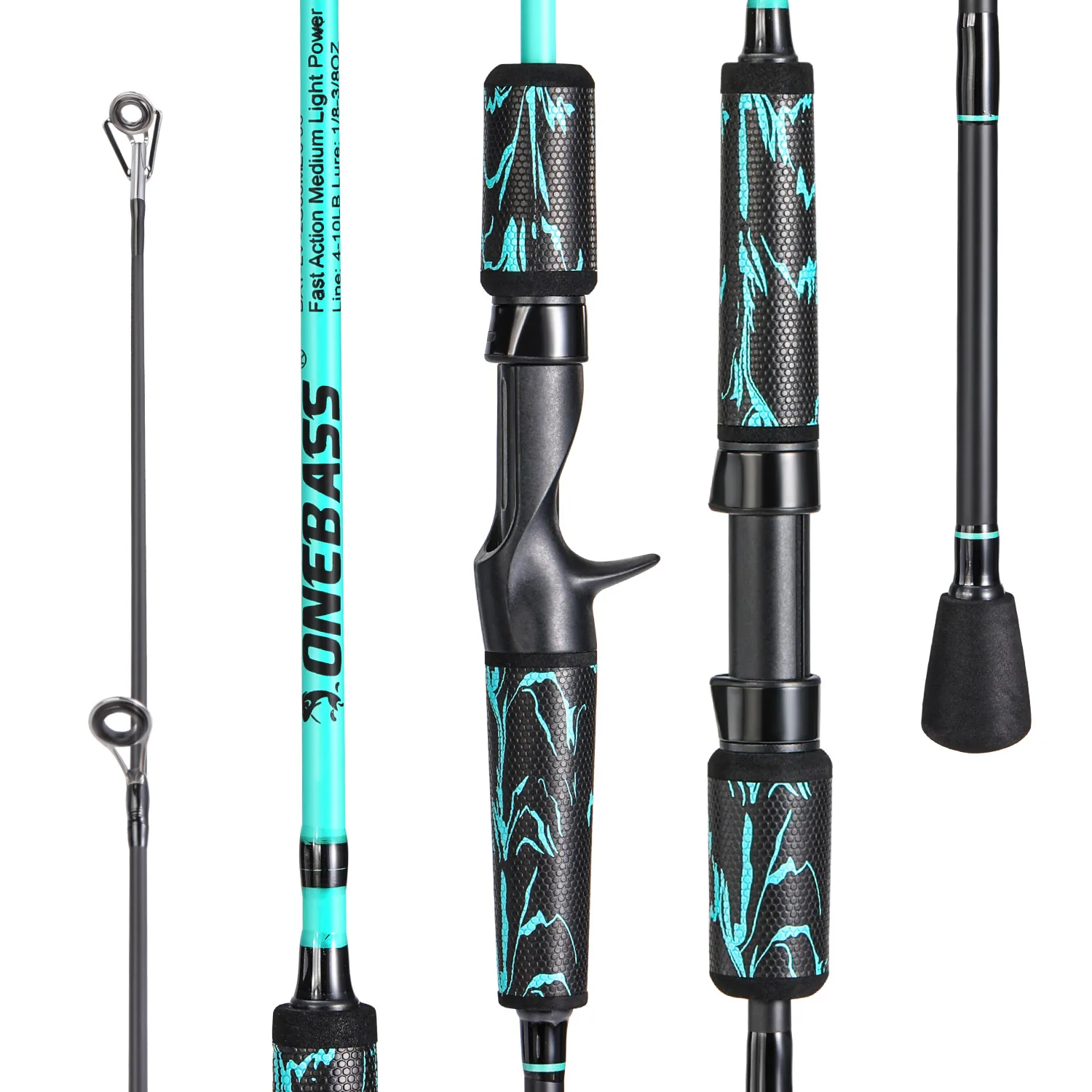 Sougayilang 1,8/198/2,1m Baitcasting-Angelrute 2-teilig M ML MH Angelrute Maximale Zugkraft 4kg Bass Forelle Süßwasser Kunstköder-Angeln