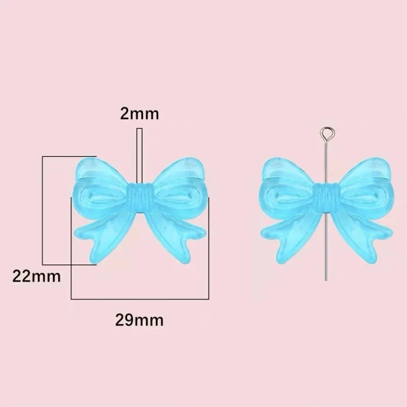 Colored Bow Acrylic Beads For Jewelry Making DIY Bracelet Necklace Keychain Hair ornaments Headwear Hair Clips Accessories