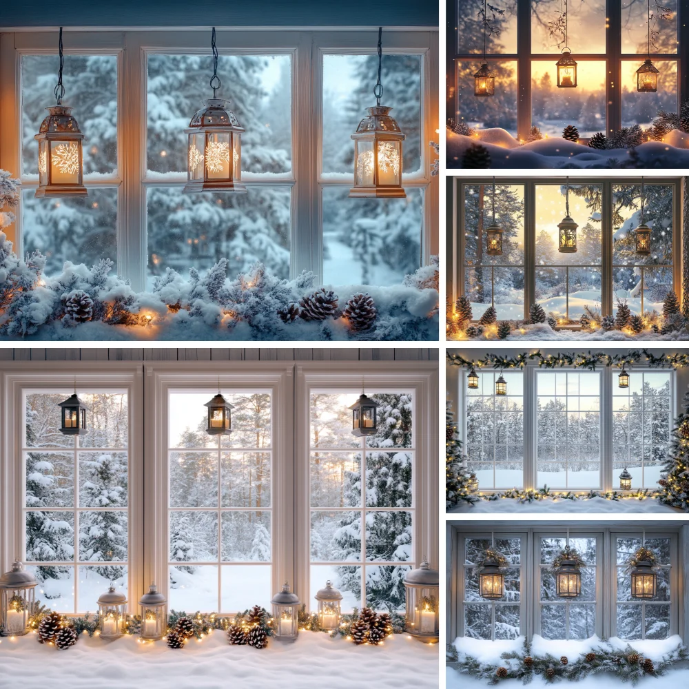 

Merry Christmas Photography Background Indoor Scene For Child Portrait Photocall Banner Xmas Windows Fireplace Decor Backdrops