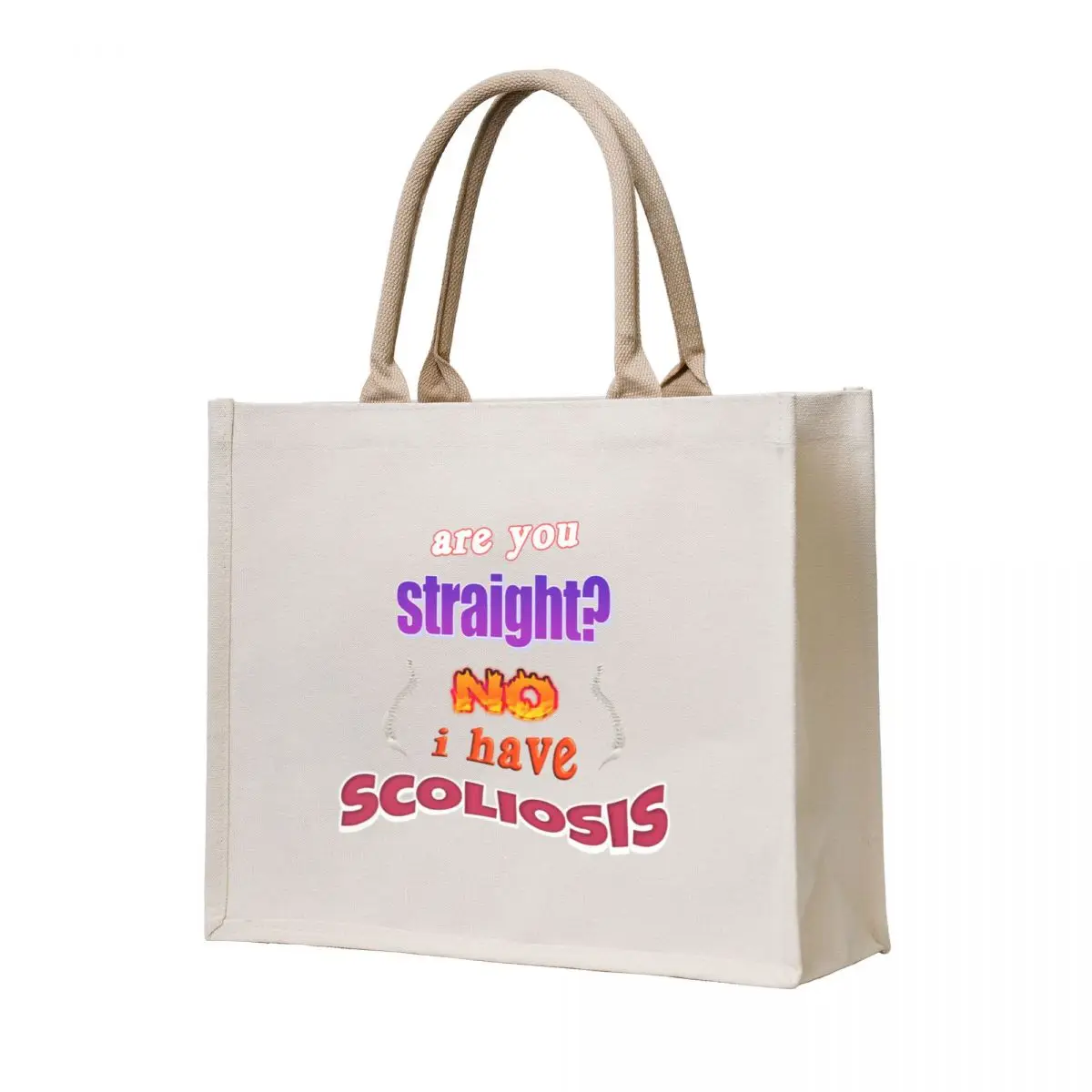

Are you straight No, I have scoliosis pun Tote Bag shopper bag women hand bags Shopper handbag Beach bag