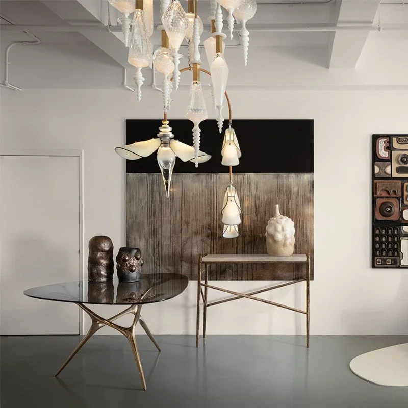 Round Small Dining Table Light Luxury Tempered Glass Stainless Steel Dining Table