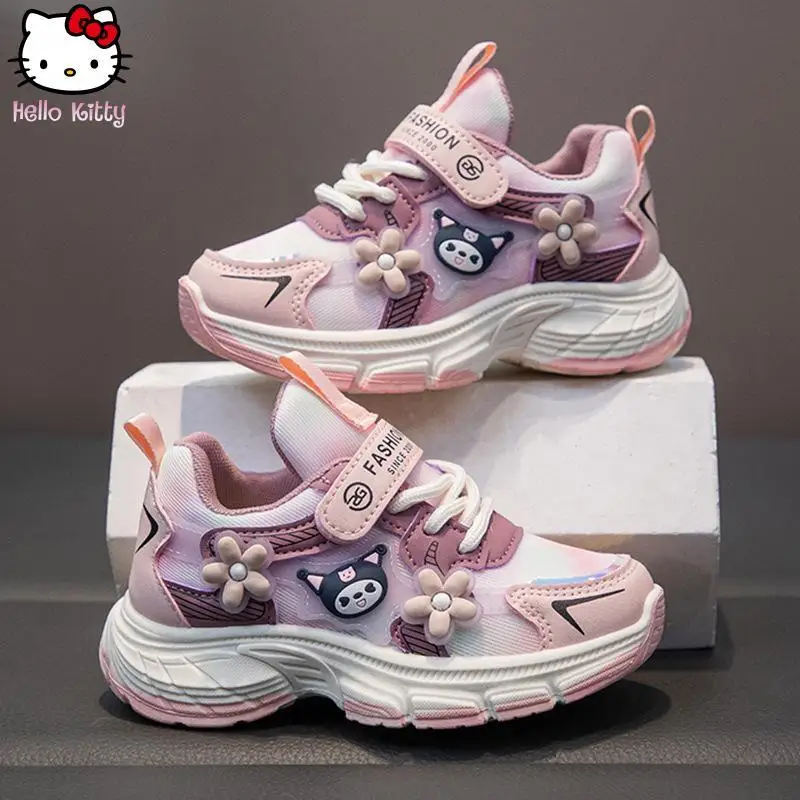

Kawaii Hello kitty New Fashion Sneakers Kuromi Girls Spring Autumn Anime Cartoon Casual Shoes Sweet Soft Sole Daddy Shoes
