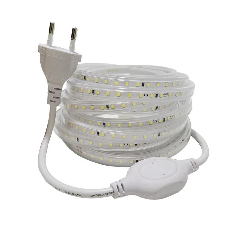 IP68 LED Strip Lights 220V Outdoor Waterproof Led Tape 5M 10M 15M 20M 25M Warm White Led Flexible Light Kitchen Garden Lighting