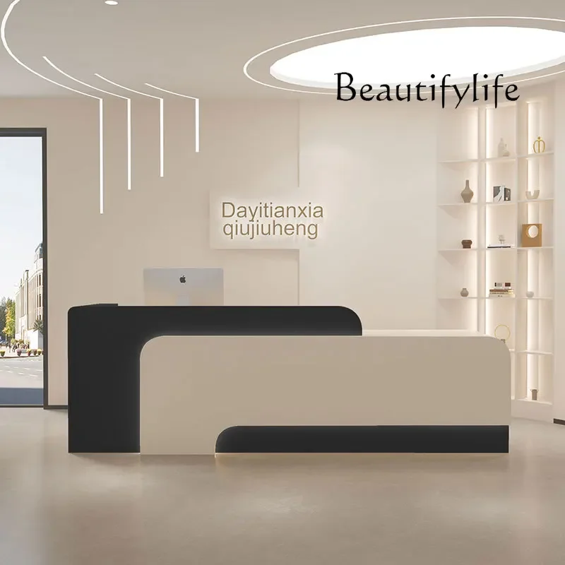 

X35 Beauty Salon Special Solid Wood Paint Checkout Page Clothing Store Company Reception Front Desk