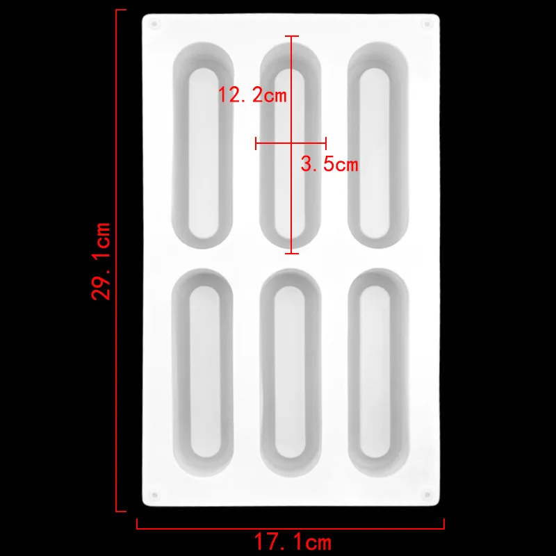 6 consecutive concave and convex oval strips silicone cake mold mousse chocolate mold handmade soap