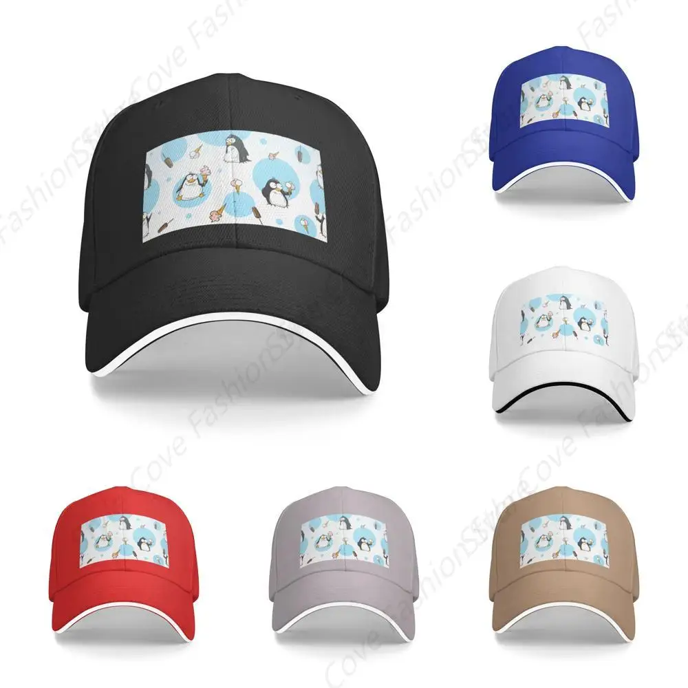 

High Quality Cute Penguin Printing Caps Peaked Caps Trucker Hat Men Women Outdoor Sport Travel Sun Visor