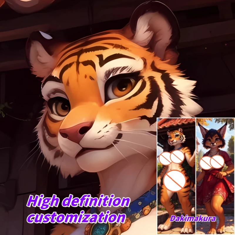 

Dakimakura Anime Animal Orcs Furry Girls In The Garden NSFW Double-sided Print Life-size Body Pillow Cover Bedding Gifts