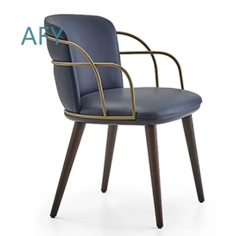 Light Luxury High-End Dining Chairs for Home Office Hotel Restaurant Use Solid Wood Simple Backrest Chairs for Negotiation