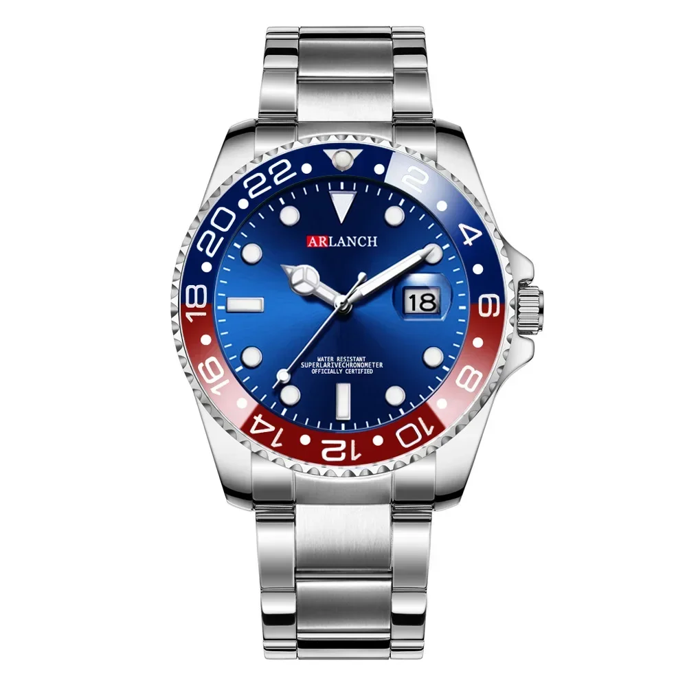 Montre à quartz submariner vert de luxe pour hommes - Style intemporel rencontre la fonction