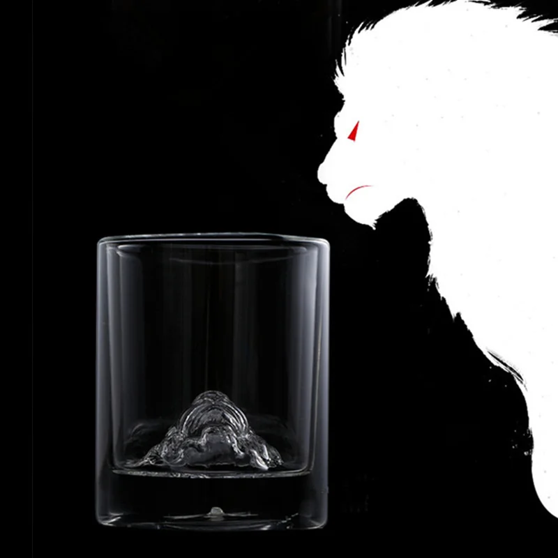 Mighty Male Lion Head Double Walled Whiskey Glass Creative Cocktail Cup Bar  Wine Glasses Tumbler Drinkware Beer Mugs Barware