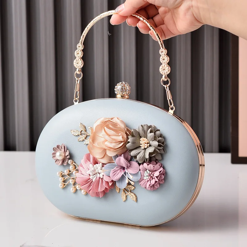 

New Flower Dinner Bag Retro Macaron Portable Banquet Bag Party Bridal Bag