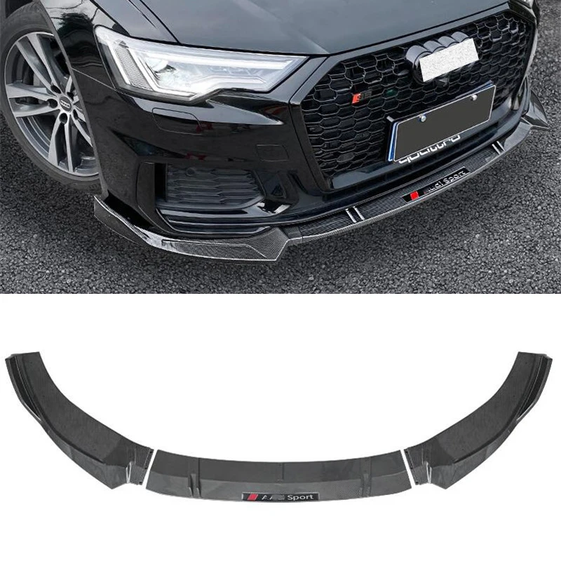 

For Audi A6 S6 C8/2019-2024 Year ABS Front Bumper Diffuser Lip Splitter Accessories Body Kit Spoiler