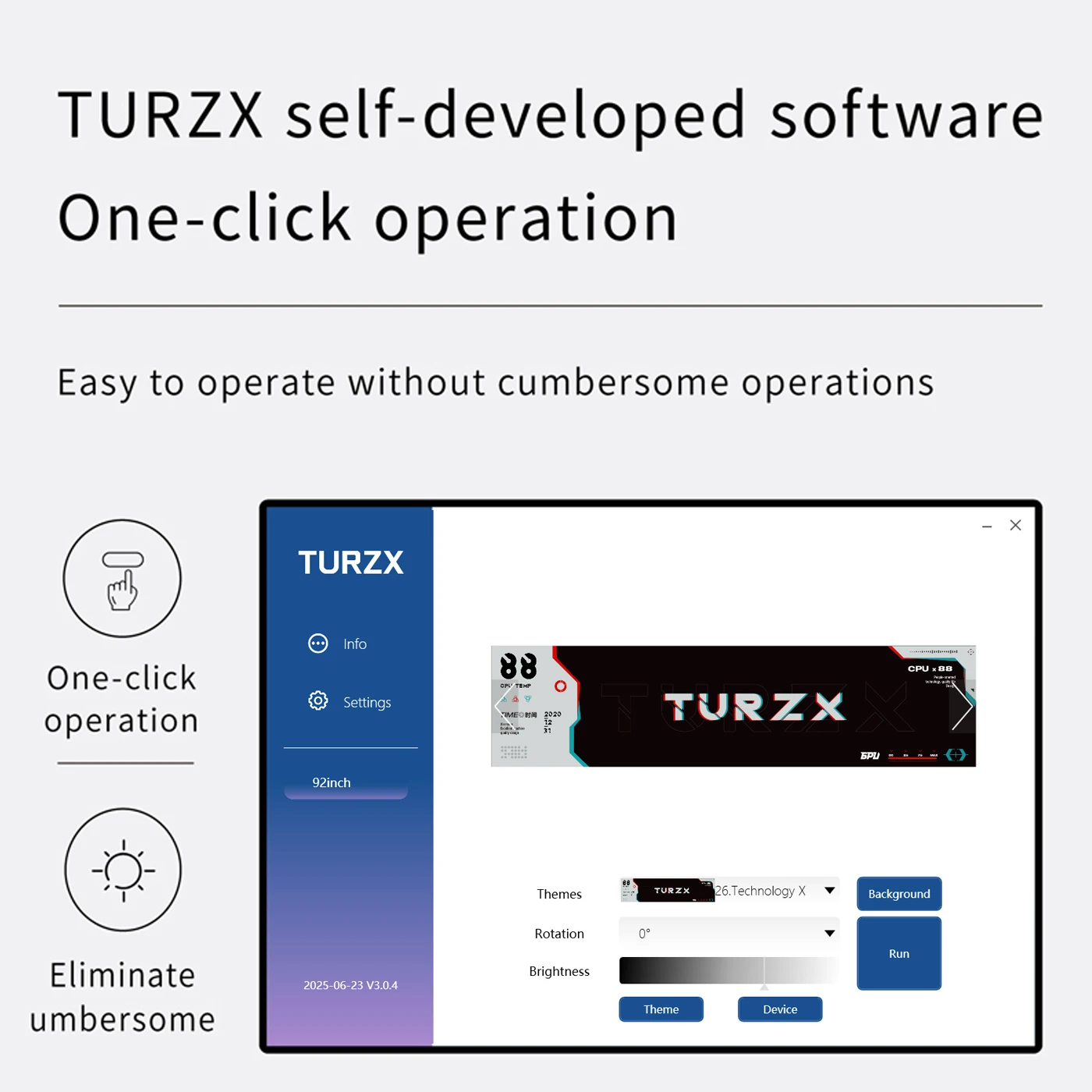 TURZX 9.2 Inch IPS USB Screen 1920x462 LCD for Computer CPU GPU RAM HDD Weather Monitor USB Display for PC Win7//10/11 No AIDA64