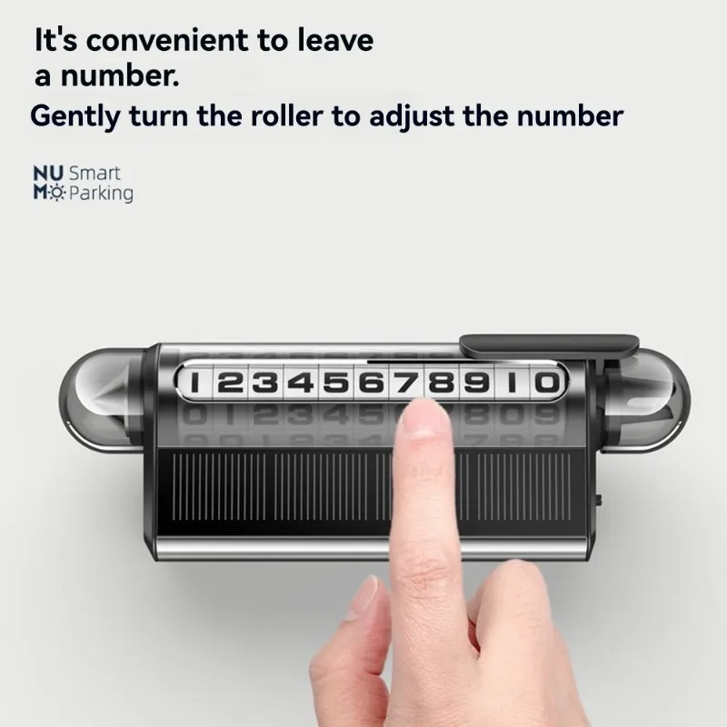 【أساسيات 】 لافتة ركن السيارة مع شحن بالطاقة الشمسية وإضاءة LED وتعديل الأسطوانة