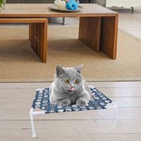 Cat Bed Hammock Tent Plastic Legs for Cats Small Pets Comfortable Detachable Nest Kitten Sleeping Area Polyester Material R om