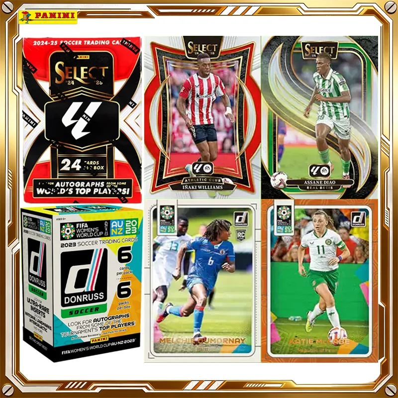 tarjeta-de-futbol-panini-select-la-liga-2025-caja-misteriosa-panini-donruss-mundial-femenino-2023-tarjetas-coleccionables-originales-juguete-regalo-de-cumpleanos