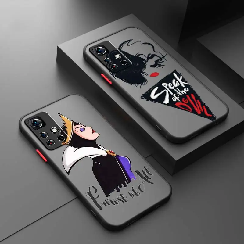 

Disney villain witch Dark For Redmi Note 12 12S 12T 11 11T 11E 10 10S 9 9T 8 7 Pro Plus 5G Frosted Translucent Phone Case