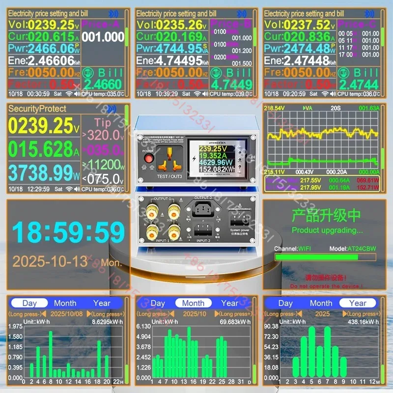 

AT3235 WiFi AC0-320V 35A Ammeter Voltmeter Digital Wattmeter Socket Electric Voltage Current Multimeter Power Meter