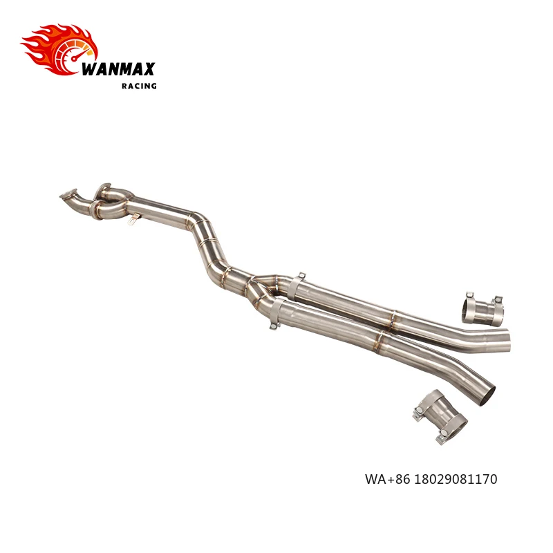 For  G8X G80 G82 M3 M4 S58 Exhaust System Single 89mm Diameter Mid Pipe 304 Polished Stainless Steel