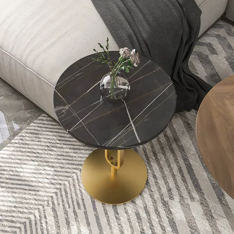 for Tianfa Apartment Rock Slate Light Luxury Sofa Corner Table for Rent House B&B Balcony Small Round Coffee Side Table for