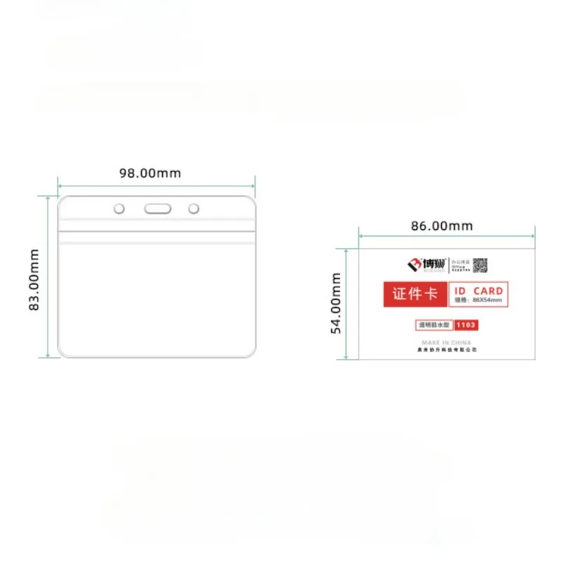 Porte-carte d'identité transparent pour employé, étui porte-badge nominatif, étui de protection de manchon de permis de travail, carte de passe, 5 pièces par ensemble