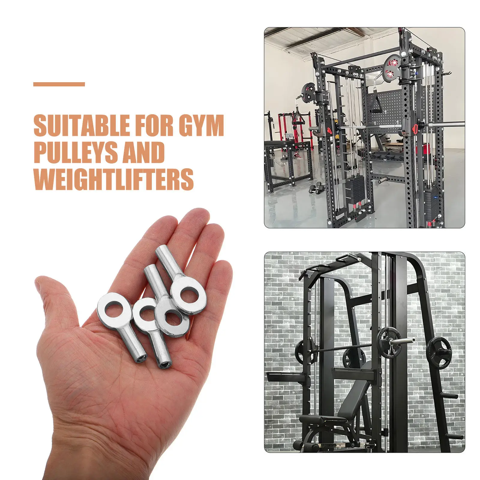 6Pcs Gym Cable Connector Steel Wire Rope End Terminal High Performance Replacement Terminal for Fitness Equipment Pulley Machine