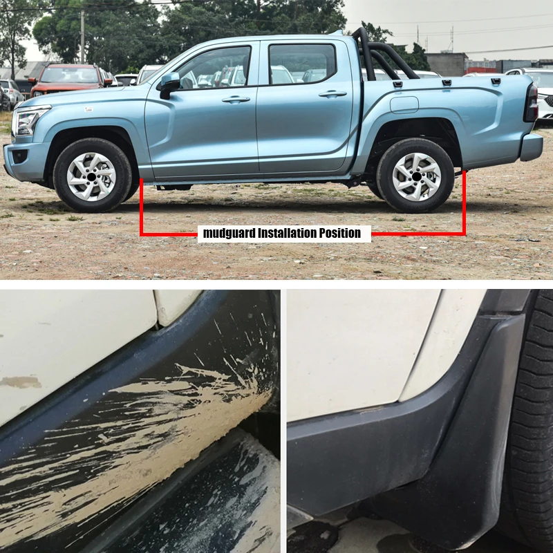 TONLINKER Car Mudguard For GWM Poer KingKong Pickup 2022 2023- Mudguards Splash Guards Front Rear Fender Mudflaps Accessories