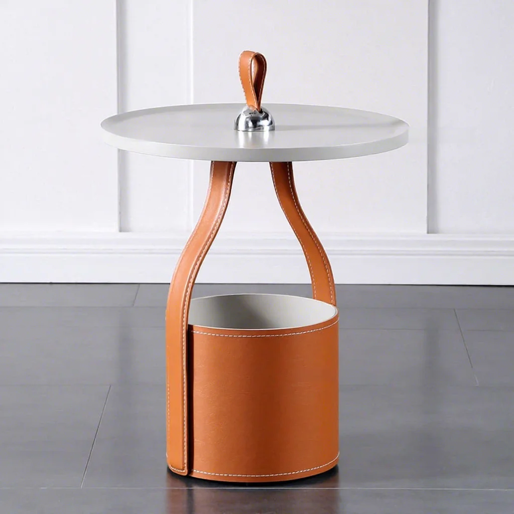 

Современный простой кожаный угловой столик для гостиной, дома, отеля, прикроватный столик, мобильный столик для небольшой квартиры