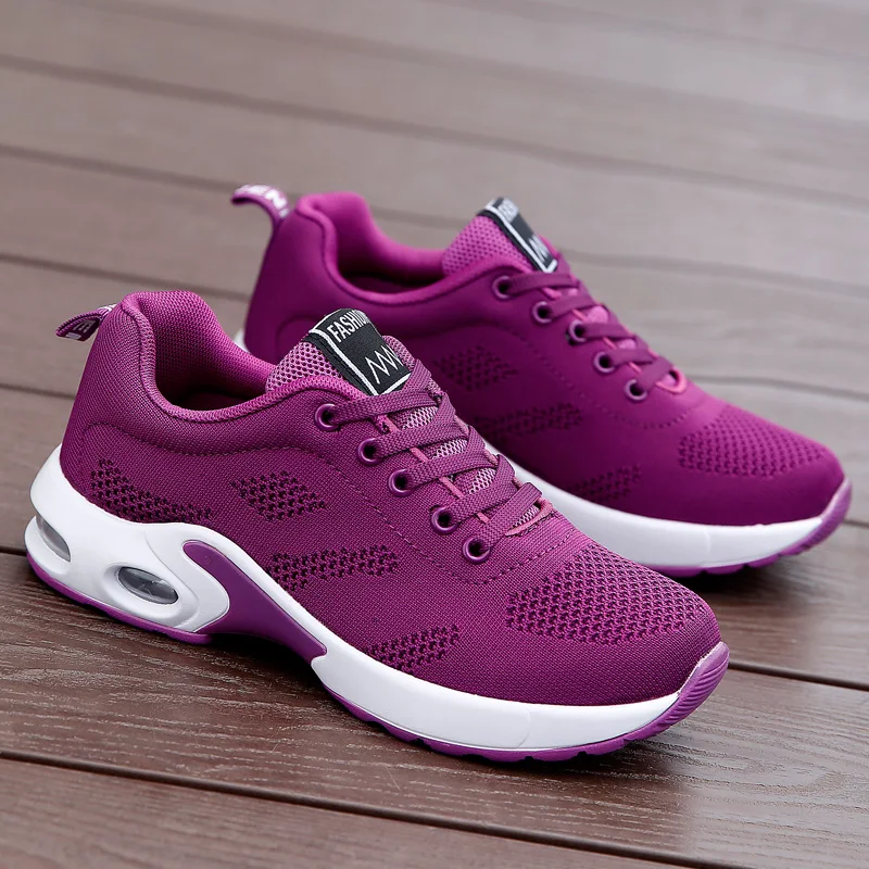 

Running Shoes Women Lightweight Mesh Anti-slip Wear-resistant Casual Shoes Women Solid Color Breathable Sports Shoes Women