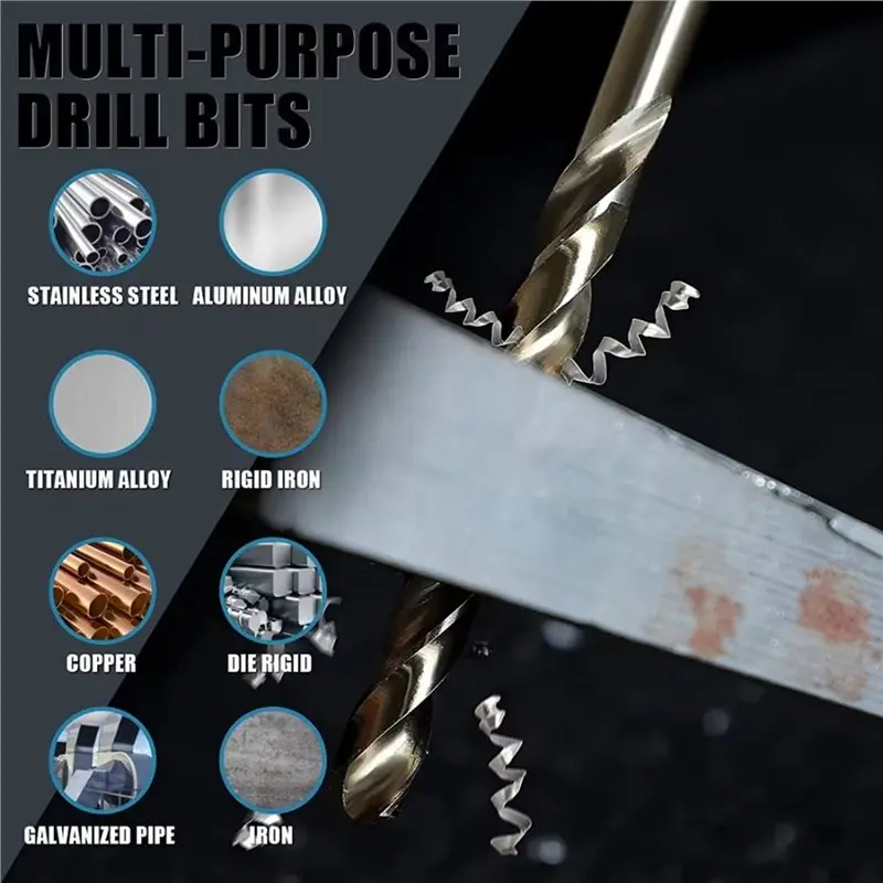 

【HOUSEHOLD GOODS】Twist Drill Bit Metal Drilling Hard For Stainless Steel Wood Metal Drilling Drill Bit 13Pcs