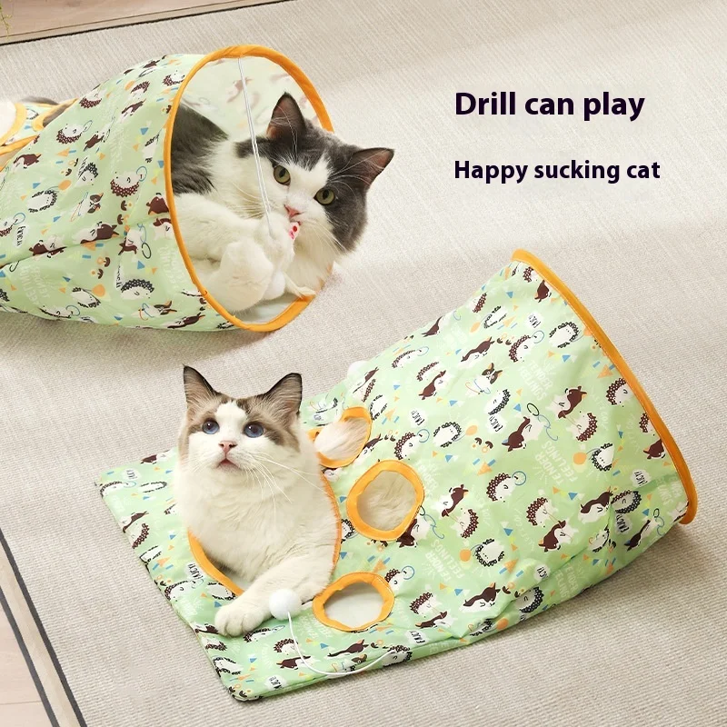 New Pet Drill Bag Tunnel Rolling Dragon With Sound Paper Cat Drill Interactive Play Toy