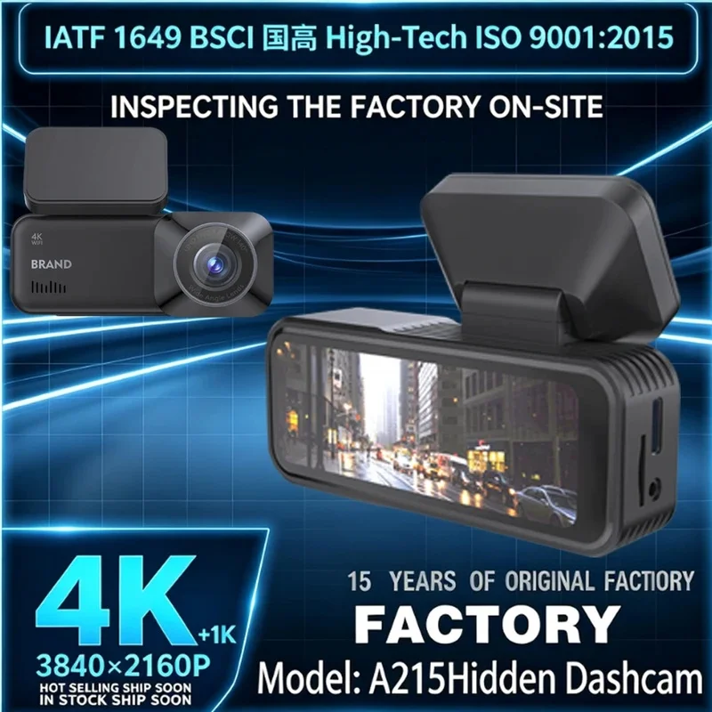 2026 Dual Dash Cam Front 4K Rear 1080P HDR Car DVR WiFi GPS Supercapacitor 24H Parking Monitor Loop Recording Car
