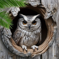 Contemporary Owl Wall Theme Round Wooden Home Kitchen Garden Club Garage Office Wall Decor Ideal Holiday Gift 8 inch