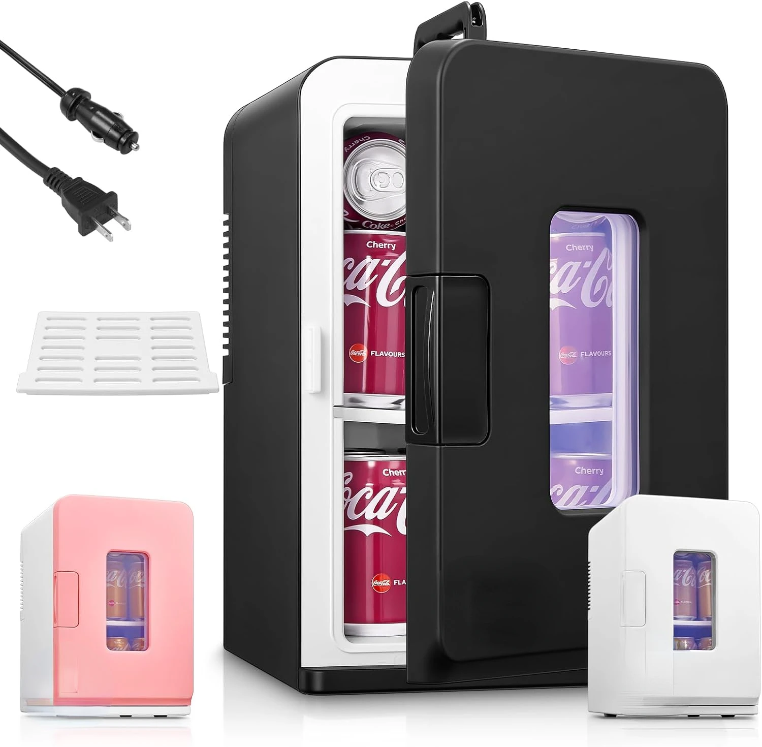 

Mini Fridge for Bedroom 15L, 21 Cans Small Skincare Fridge, 110V/12V Power for Office, Dorm and Car, Cooler & Warmer, Therm