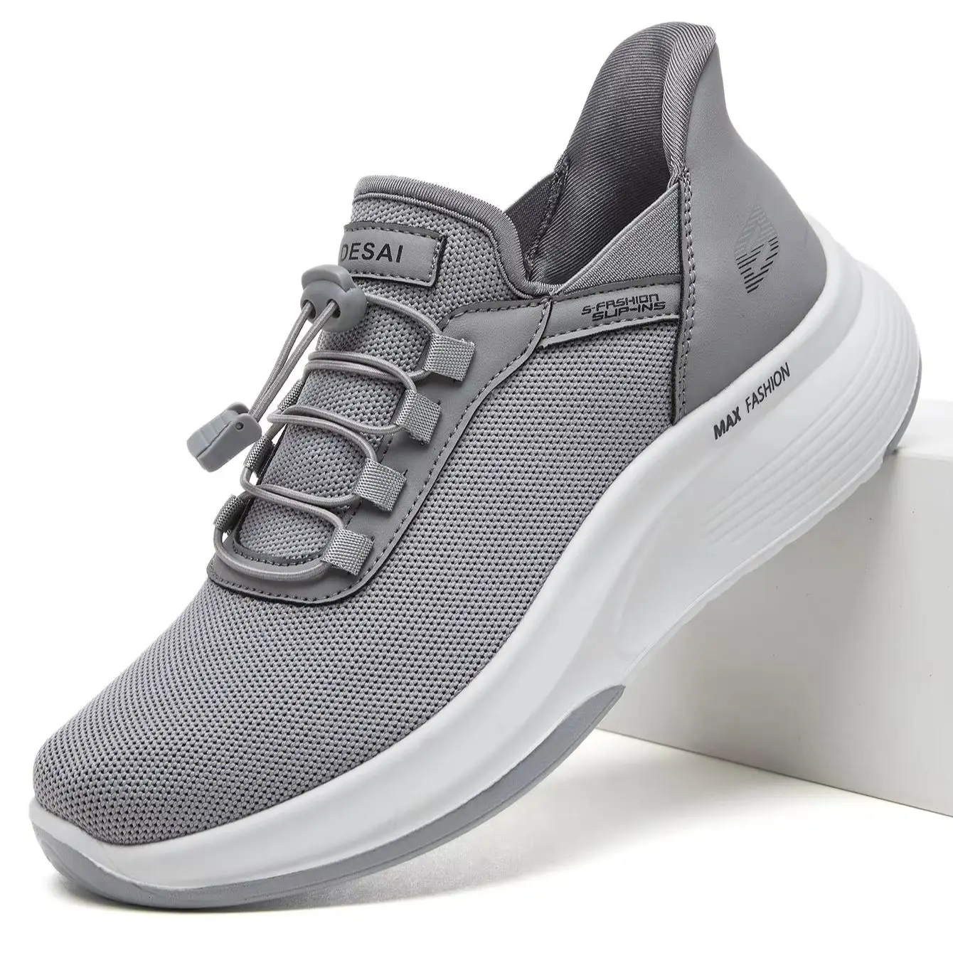 Men's Breathable Mesh Running Shoes,Lightweight Comfortable Walking Sneakers,Thick Cushioned Sole Casual Sports Shoes Gym Daily