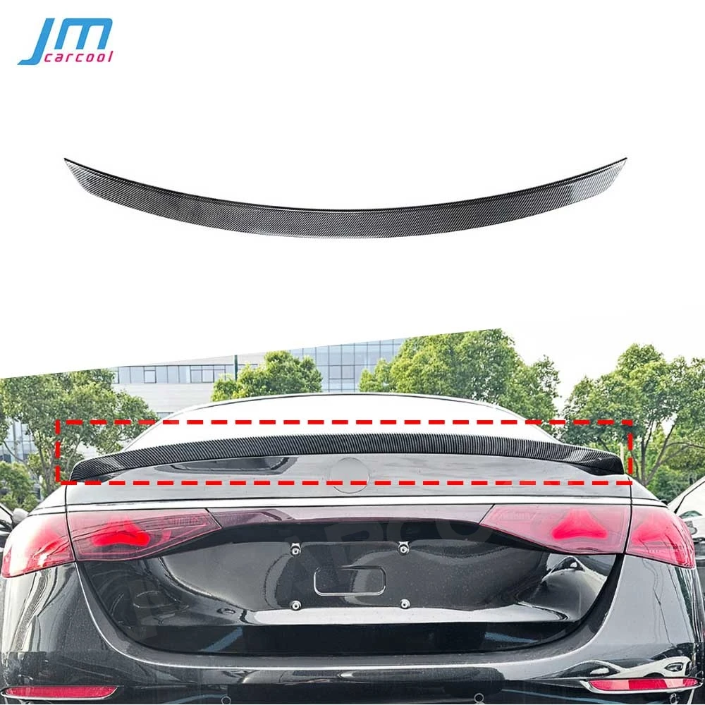 

ABS Carbon Look Car Rear Trunk Spoiler Wing for Benz E Class W214 E260 E300 E53 E63 AMG Sedan 2024 + Gloss Black Accessories